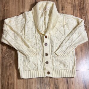 Vintage 1970’s Cream Knit Cardigan by Kings Road for Sears Sz L